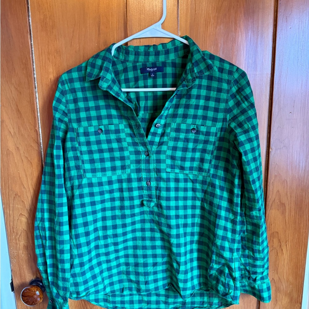 Madewell Green Checkered Shirt